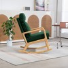Rocking Chair, Living Room Accent Chair With Solid Wood Base, High Backrest, Padded Seat Glider Rocking Chair For Living Room - 4 of 4