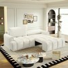 90.2'' Teddy Fabric 3-in-1 Convertible 4-Seater Sofa Bed with Hidden Storage and Deep Seats - 2 of 4