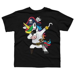 Boy's Design By Humans Dabbing Dance Pirate Unicorn Gifts Funny Halloween Costume Gift By lukesstore T-Shirt - 1 of 4