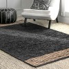 Nuloom Kelli Striped 8x10 Jute Indoor Area Rug for Dining Room Rug Neutral Rug Living Room Rug Kitchen, Grey/Ivory - 2 of 4