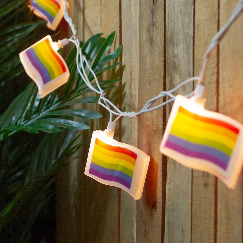 Northlight 10-Count Rainbow Flag Novelty String Lights - 7.5 ft White Wire, 2 of 7