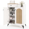 Costway 6-Tier Shoe Cabinet with Drawer 6 Removable Shelves Ventilation Openings Metal Legs - 2 of 4