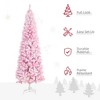 6ft Tall Unlit Snow Flocked Artificial Christmas Tree Slim Pencil Xmas Tree with Pine Shape and Realistic Branches - 4 of 4