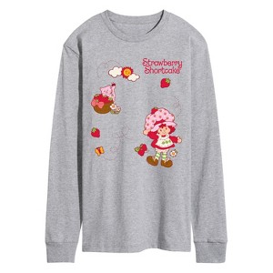 Men's - Strawberry Shortcake - Custard And Flowers Long Sleeve Graphic T-Shirt - 1 of 3