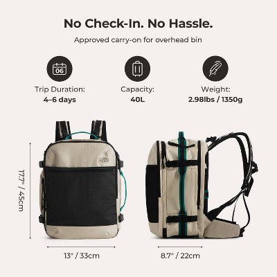 Bagsmart Blast Pro 40L Travel Backpack - Beige — фото 3