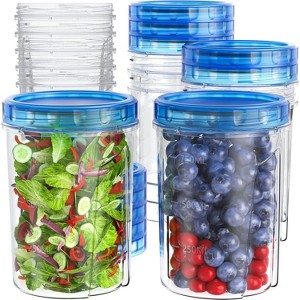 Freezer Storage Containers, 6 Pack 16 Oz Airtight Plastic with Twist Lids - 1 of 4