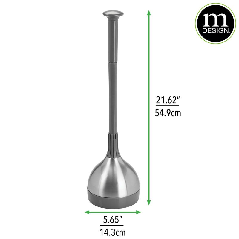 mDesign Bathroom Toilet Bowl Plunger and Cover, 3 of 8