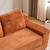 PAGED Loveseat Sofa Comfortable Deep Seat Sofa Bed Modern Corduroy Couch with Pillows for Living Room, No Assembly Required - 3 of 4