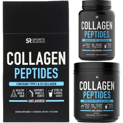 Sports Research Hydrolyzed Collagen Peptides Dietary Supplement ...