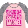Girls' - Marvel - Pink Character Valentine Characters Shirt Tail Raglan Graphic T-shirt - 2 of 3