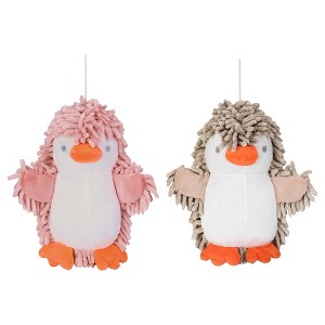 REGALWOVEN 2 Packs Cute Cartoon Animal Chenille Soft Absorbent Decorative Hand Towel 8" x 8" - 1 of 4