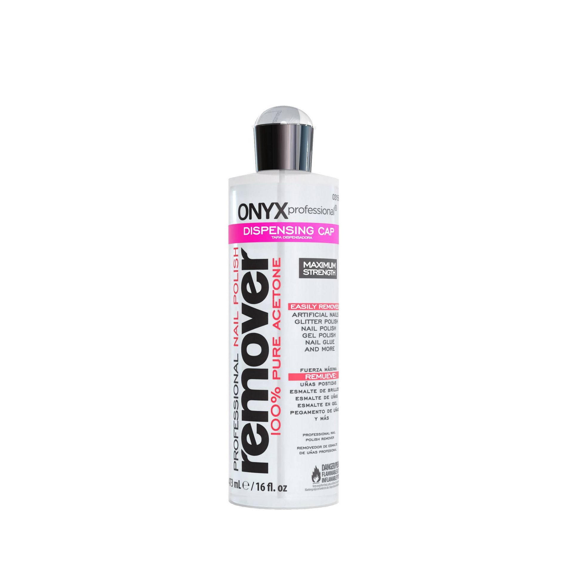 ONYX Brands Pure Acetone Nail Polish Remover - 16 fl oz