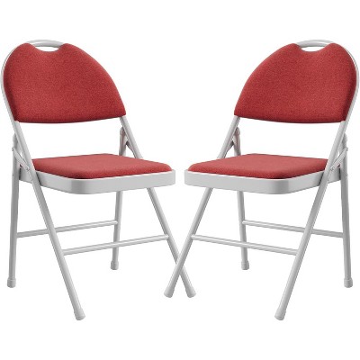 Metal Folding Chair with Cushion and Non-Slip Feet Pads, Linen Party Chairs, for Meeting Room, Dining Room