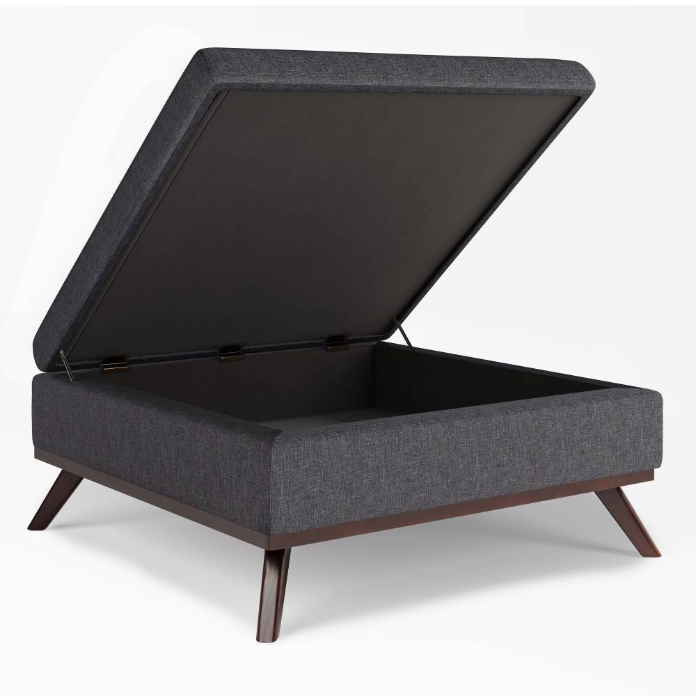 Photos - Pouffe / Bench 36" Ethan Square Coffee Table Storage Ottoman and benches Gray - WyndenHal