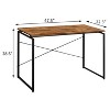 Vynxaria Oak Black Desk with Metal Sled Legs Contemporary Base Design Writing Table for Home Office - 3 of 4