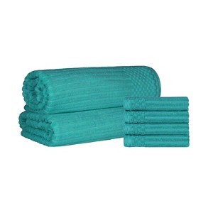 Modern Ribbed Cotton  Assorted Towel Set by Blue Nile Mills - 1 of 4