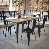 Flash Furniture Declan Commercial Indoor/Outdoor Dining Table with Umbrella Hole, 30" x 60" All Weather Poly Resin Top and Steel Base - 4 of 4