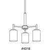 Progress Lighting Replay 3-Light Chandelier, Brushed Nickel, White Glass Shades - 3 of 3