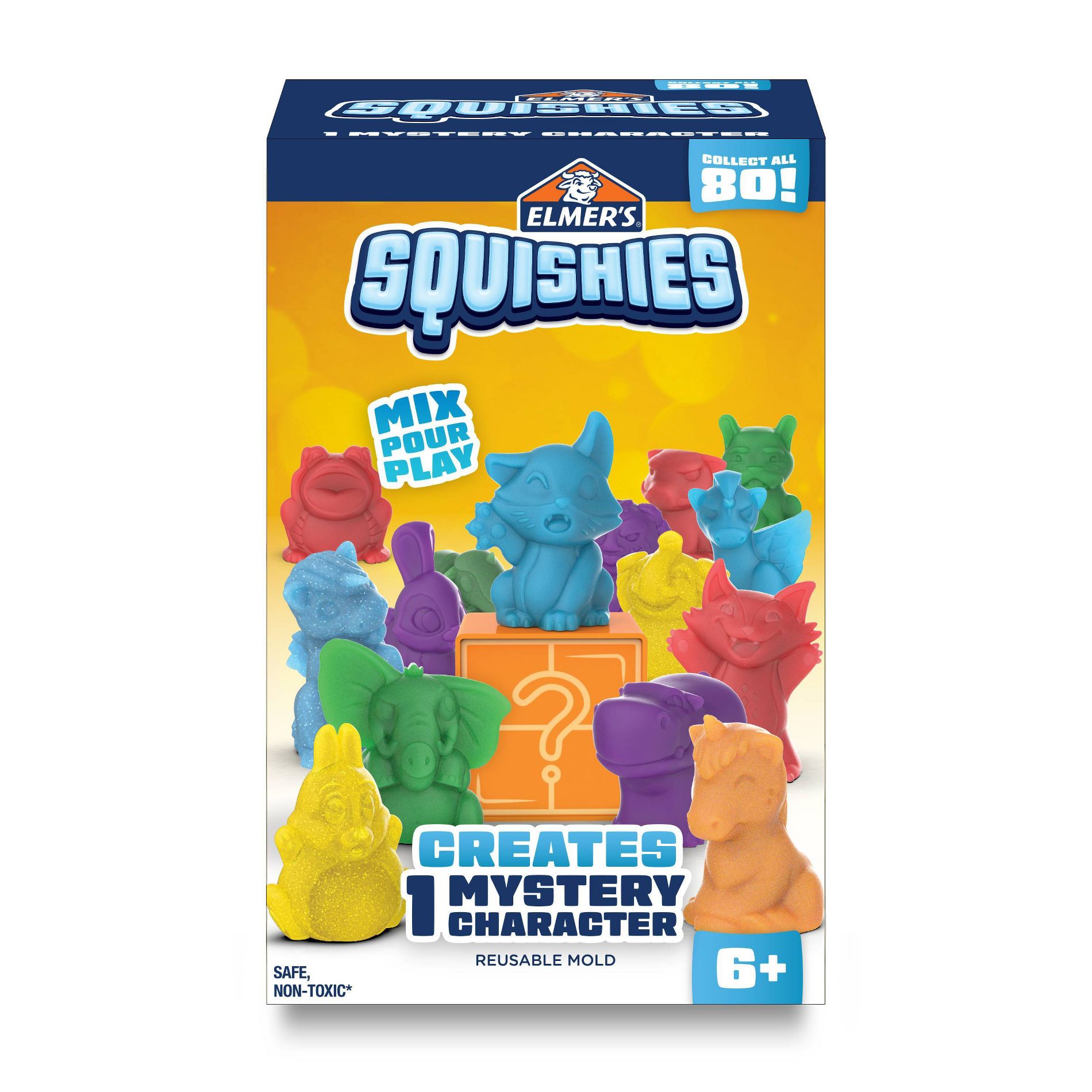 Elmer's Squishies DIY Toy Activity Kit with Mystery Character: Creativity Kit for Kids, Includes Molds & Instructions