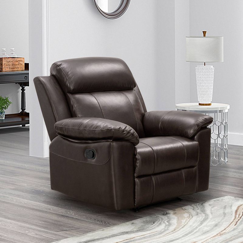 Bryce Top Grain Leather Recliner Dark Brown - Abbyson Living, 4 of 10