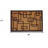 HomeRoots 24" X 36" Natural and Black Coir Geometric Outdoor Door Mat - 3 of 4
