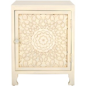 Rayetta 2 Shelf 1 Door Nightstand - NST5304 - White Washed - Safavieh - 1 of 4