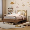 Twin XL Bed Frame, Kids Upholstered Platform Bed Frame with Adjustable Headboard & Led Light, Wooden Slats Support, No Box Spring Needed - 4 of 4