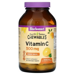 Bluebonnet Nutrition EarthSweet Chewables, Vitamin C, Orange, 500 mg, 90 Chewable Tablets - 1 of 2