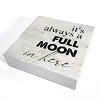 Rustic Full Moon Bathroom Wood Box Sign Humor Toilet Wooden Box Sign - 4 of 4