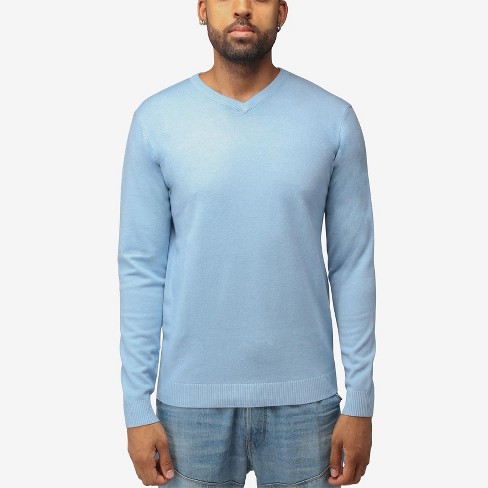 X RAY Men's Slim Fit Pullover V-Neck Sweater, Sweater for Men Fall Winter  (Available in Big & Tall) in POWDER BLUE Size 3X Large