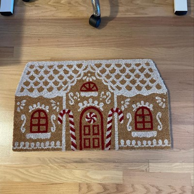 30x18 Gingerbread House Christmas Novelty Coir Outdoor Mat Brown -  Wondershop™