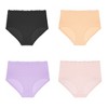 Agnes Orinda Women's Plus Size Stretch Packs Lace High Waist Comfort Briefs - 2 of 4