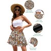 Women's Boho Chiffon Mini Skirt - Summer Tiered A-Line with Pleated Flowy Hem Coffee Floral - 2 of 4