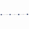 Bella Silver Sterling Silver, Bezel-Set CZ & Bead Bracelet - Sapphire - Blue - 7+1 Inch - 2 of 3