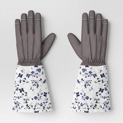 Large Floral Duck Canvas Rose Picker Glove Sterling Gray - Smith & Hawken™