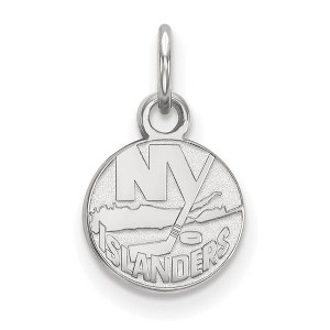 Black Bow Jewelry 14k White Gold New York Islanders NHL Extra Small Pendant - 1 of 3