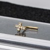 Jewelry Avalanche 20G 14K Gold L-Shape Cross Nose Stud – CZ Accented Religious Nose Jewelry - 4 of 4