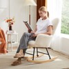 CAVINAS Teddy Fabric Glider Rocking Chair with High Backrest,Comfy Upholstered Rocking Chairs,Nursery Accent Chair for Bedroom - 2 of 4