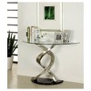 Kelsi Modern Twisting Glass Top Sofa Table Satin Plated/Black - HOMES: Inside + Out: Entryway Half Moon Console - 2 of 3