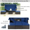 ELJGET Patio Furniture Sets, Rattan Daybed with Retractable Canopy, Outdoor Chaise Chair Sunbed for Garden Poolside Backyard - 3 of 4