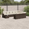 vidaXL 11 Piece Patio Sofa Set with Cushions Brown and Cream Poly Rattan - 2 of 4