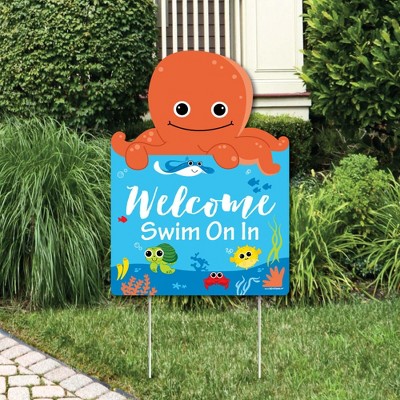 Big Dot of Happiness Under the Sea Critters - Party Decorations - Birthday Party or Baby Shower Welcome Yard Sign