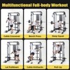 Coucheta Power Cage, 2000 LBS Squat Rack, Multifunctional Weight Cage with LAT Pulldown and Cable Crossover System, Workout Cage with Adjustable - 2 of 4