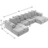NicBex Modern 128" Chenille Sectional Sofa Modular U Shape Sofa Couch with Pillows for Living Room Apartment - 2 of 4