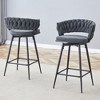 Okak Swivel Bar Stools Set of 2/4, Breathable Cotton Counter Height Barstools with Electroplated Metal Frame, Rust-Resistant Seating for Kitchen - 2 of 4