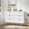 6 Drawers Fluted Dresser for Bedroom, Wooden Dresser TV Stand, Metal Modern Chest of Drawers Clothes Storage Organizer for Closet Living Room Hallway - 2 of 4