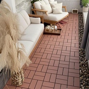 44 Pack Patio Deck Tiles,12"x12" Outdoor and Indoor Plastic Interlocking Deck Tiles - 1 of 4