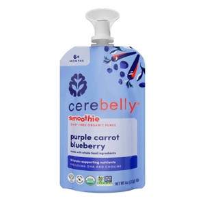 Cerebelly Organic Baby Food Single Pouch - Purple Carrot Blueberry Smoothie - 4oz - 1 of 4