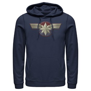 Men's Marvel Captain Marvel Simple Star Symbol Pull Over Hoodie - 1 of 3