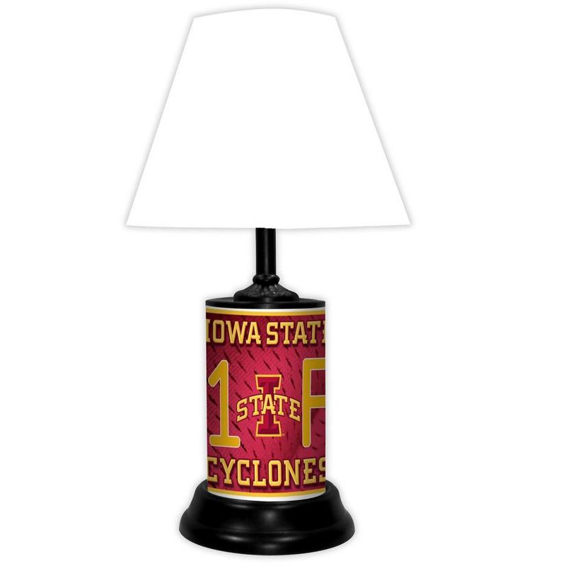 NCAA 18-inch Desk/Table Lamp with Shade, #1 Fan with Team Logo, Iowa State Cyclones, 1 of 4